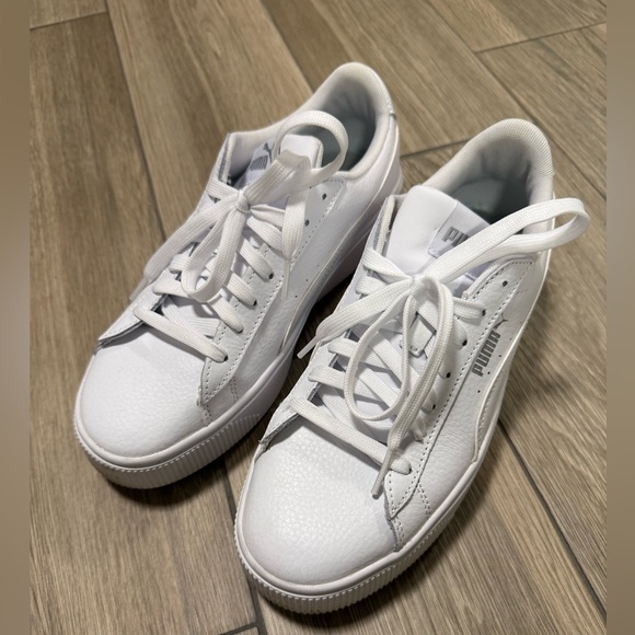Puma Shoes - Puma Classic White Lace-Up Sneakers